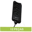 Extensão Multiuso cabo PL 2P Preta - Blister 10A - 12 UNIDADES DE 10 METROS - Compolux