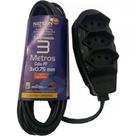 Extensao Naticon Pp 3Tom 2P+T 075X3M Preta 10A 564