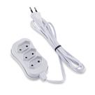 Extensão Reforçada Bipolar 3 Tomadas 10A 3 Metros Branco - Force Line Extensão Reforçada Bipolar 3 Tomadas 10A 3 Metros Branco - Force Line