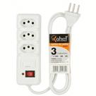 Extensão Régua 3 Tomadas Universal 10A Branca Adaptador Triplo Bivolt Para Casa