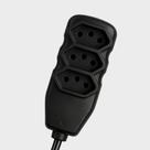Extensão Slim Plug 90 Graus 3 Tomadas Tripolar 10A Bivolt 3 Metros Preto Force Line