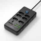 Extensão Tomada Régua de Energia 6 Tomadas 4 Interfaces USB 2M Preto