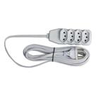 Extensão Tripolar 4 Tomadas 10A 5M Slim Branca - Force Line