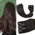 Extensões de cabelo Aison Dark Brown Real Human Hair 45cm 70g Extensões de cabelo Aison Dark Brown Real Human Hair 45cm 70g