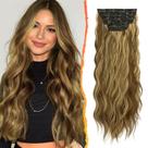 Extensões de cabelo Clip-in BARSDAR Highlight 50 cm, marrom dourado