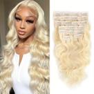 Extensões de cabelo Clip-in CALNESHIA Real Human Hair 56cm 110g