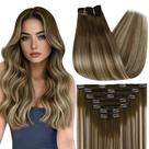 Extensões de cabelo Clip in Full Shine Balayage Brown 20" 120g