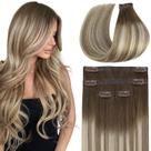 Extensões de cabelo Clip in Full Shine (castanho mais escuro a castanho acinzentado)