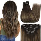 Extensões de cabelo Clip in Full Shine Dark Brown 50cm 120g
