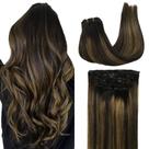 Extensões de cabelo clip-in GOO GOO Real Human Hair 120g 40cm