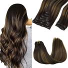 Extensões de cabelo Clip in GOO GOO Real Human Hair 18 polegadas 150g