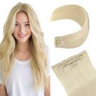 Extensões de cabelo Clip In MEI YUAN LIN Real Human Hair 18 polegadas Extensões de cabelo Clip In MEI YUAN LIN Real Human Hair 18 polegadas