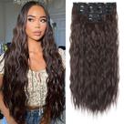 Extensões de cabelo Clip in REECHO HE002 60 cm 240 g castanho escuro