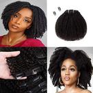 Extensões de cabelo Clip In SAEIALL SAGA QUEEN 4B 4C Afro Curly 8 unidades