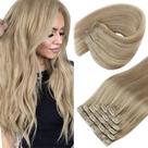 Extensões de cabelo Clip in Sunny Blonde Real Hair 100g 14"