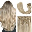 Extensões de cabelo Clip in UGOTRAYS 100% cabelo humano 18 em 70 g Extensões de cabelo Clip in UGOTRAYS 100% cabelo humano 18 em 70 g