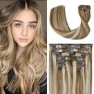 Extensões de cabelo Clip In UGOTRAYS Real Human Hair 18 em 70 g Extensões de cabelo Clip In UGOTRAYS Real Human Hair 18 em 70 g