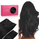 Extensões de cabelo Clip in Wennalife 150g 60cm Jet Black Remy