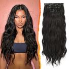Extensões de cabelo com clipe BARSDAR Wavy 45 cm, 5 peças sintéticas Extensões de cabelo com clipe BARSDAR Wavy 45 cm, 5 peças sintéticas