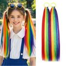 Extensões de cabelo com rabo de cavalo Szphoxer Rainbow 51 cm 2 unidades