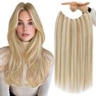 Extensões de cabelo de arame Fshine Honey Blonde 30cm Human Hair