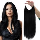 Extensões de cabelo de arame Fshine Jet Black 25cm 56g Remy Human Hair