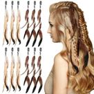 Extensões de cabelo de penas Geyoga, 12 peças com clipe para mulheres