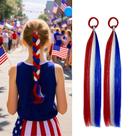 Extensões de cabelo de rabo de cavalo Lalridio Tinsel vermelho/branco/azul 50cm