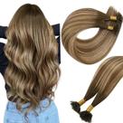 Extensões de Cabelo Easyouth U Tip 56 cm Castanho Balayage 50 g