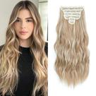 Extensões de cabelo Fliace 20" Honey Blonde com platina, 6 unidades Extensões de cabelo Fliace 20" Honey Blonde com platina, 6 unidades