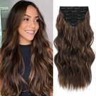 Extensões de cabelo Fliace Clip em sintético longo e ondulado de 20 cm Extensões de cabelo Fliace Clip em sintético longo e ondulado de 20 cm
