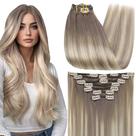Extensões de cabelo Full Shine de cinza a loiro 50 cm 120 g 7 unidades Extensões de cabelo Full Shine de cinza a loiro 50 cm 120 g 7 unidades