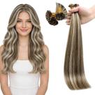 Extensões de cabelo Full Shine Mini Flat Tip 20 cm, marrom acinzentado