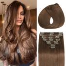 Extensões de cabelo GAOYIFU 16" Chocolate Brown 90g Clip In