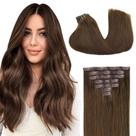 Extensões de cabelo GOO GOO Clip em 14 polegadas, 110 g, 7 unidades de chocolate
