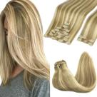 Extensões de cabelo GOO GOO Clip em cabelo humano real 20 polegadas 150g