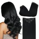 Extensões de cabelo GOO GOO Real Human Hair 20 polegadas 160g 1 Jet Black