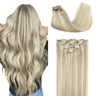 Extensões de cabelo GOO GOO Real Human Hair 40 cm 120 g 7 unidades de cinza