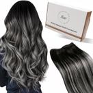 Extensões de cabelo Hetto Sew-in 45 cm, preto natural, ombre, prata