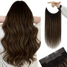 Extensões de cabelo humano em fio YoungSee Balayage Darkest Brown