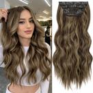 Extensões de cabelo KookaStyle Long Wavy Synthetic 40 cm 4 PCS