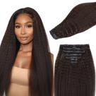 Extensões de Cabelo Lashey 2 Castanho Escuro Liso Crespo 45 cm