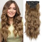 Extensões de cabelo LEEONS Marrom avermelhado misto marrom claro 50cm