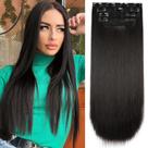 Extensões de cabelo LEEONS Straight Natural Black 4 unidades 50 cm