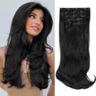 Extensões de cabelo Lommel Black Synthetic com 50 cm de comprimento para mulheres