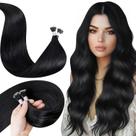 Extensões de cabelo Nano Bead LaAvoo Real Human Hair 60 cm pretas