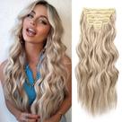 Extensões de cabelo NAYOO Clip em loira encaracolada ondulada de 50 cm de comprimento