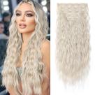 Extensões de cabelo REECHO HE002 Clip em loiro platinado de 60 cm