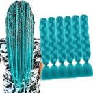 Extensões de cabelo sintéticas para tranças TJADFNSG 24cm 6x100g