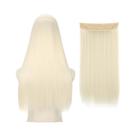 Extensões De Cabelo Sintético Loiro Preto Cinza De 16 a 22 Polegadas Sem Clipe, Aparência Natural Extensões De Cabelo Sintético Loiro Preto Cinza De 16 a 22 Polegadas Sem Clipe, Aparência Natural